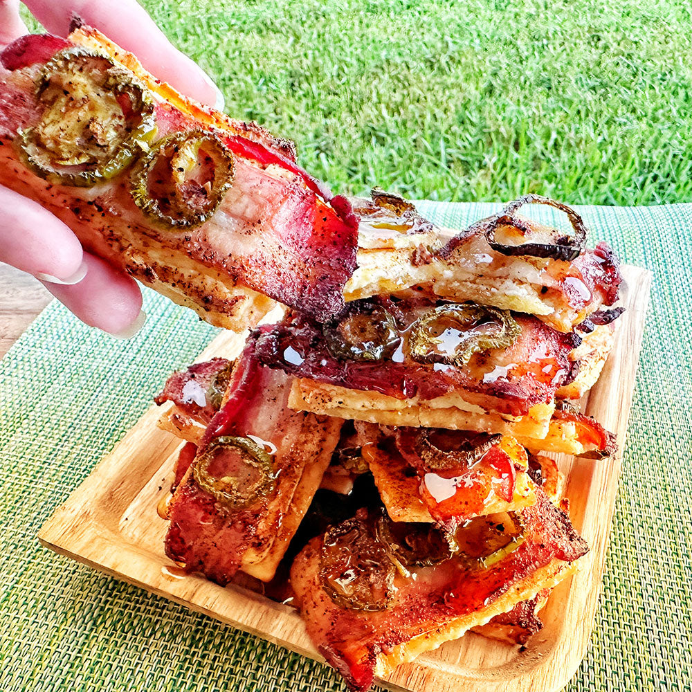 Candied Bacon Jalapeño Party Crackers
